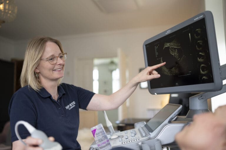 Ultraschalluntersuchung bei IVF-SYD in Dänemark vor einem NIPT-Test